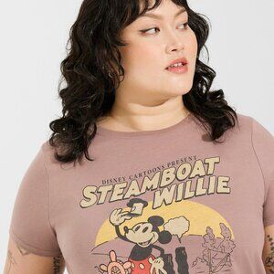 Torrid Size 6(30/32) Disney Steamboat Willie Classic Fit Crew Neck Top